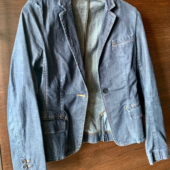theory denim blazer